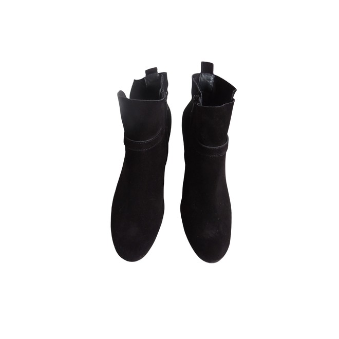 paul green black suede ankle boots