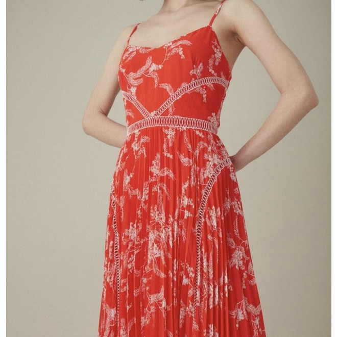 karen millen pleated floral maxi dress