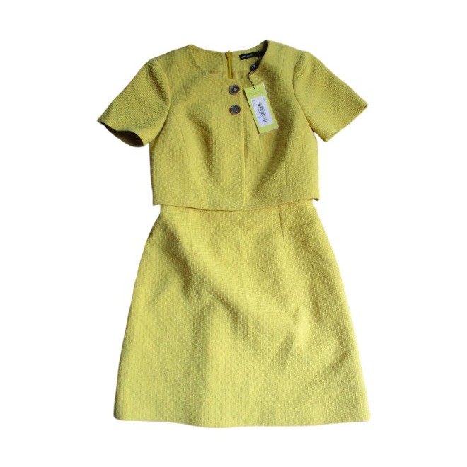 karen millen yellow midi dress