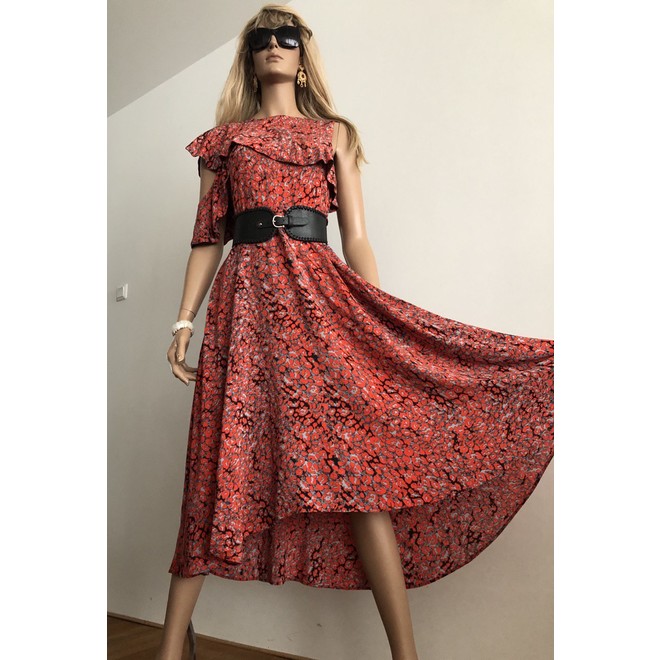 maje floral midi dress