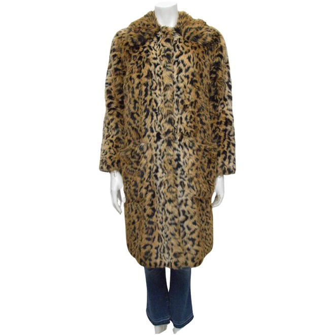 leopard print full length coat