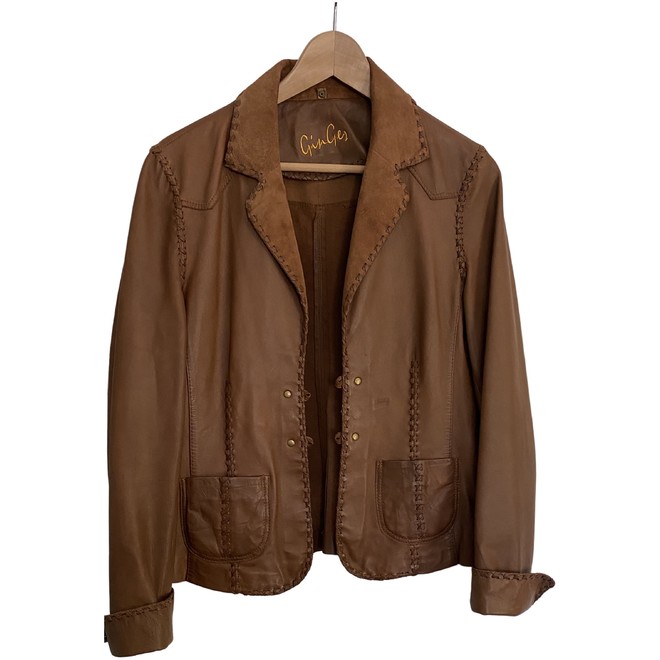 Second hand brown leather Ginger coats