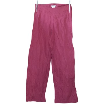 Pink linen linen-viscose leggings by Sarah Pacini