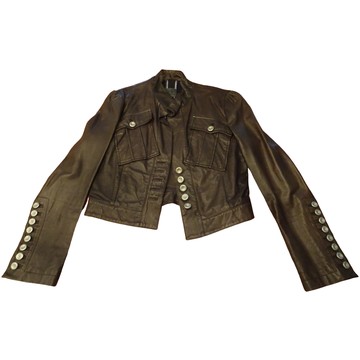 SOMUI - Cropped Faux Leather Jacket