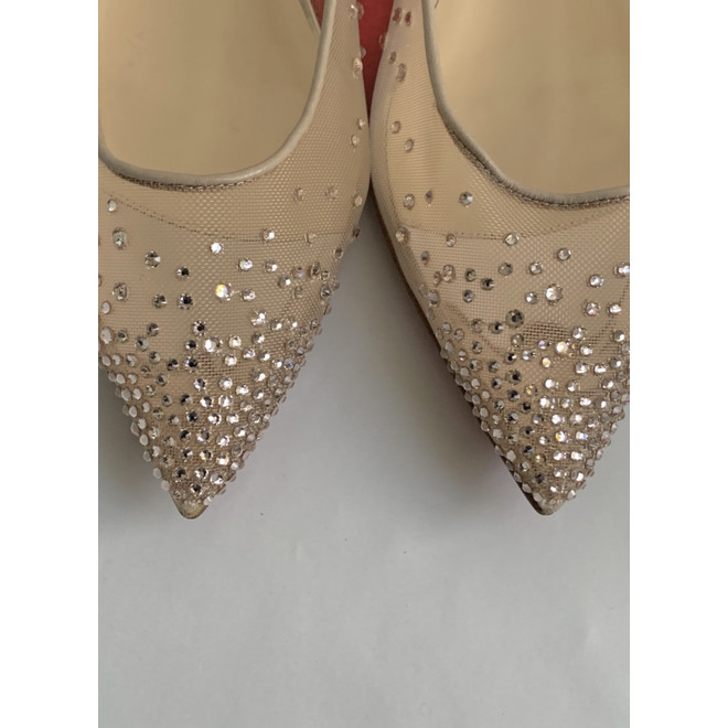 christian louboutin silver flats