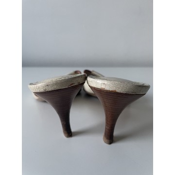 Louis Vuitton Sandals Brown Leather Cloth ref.39729 - Joli Closet