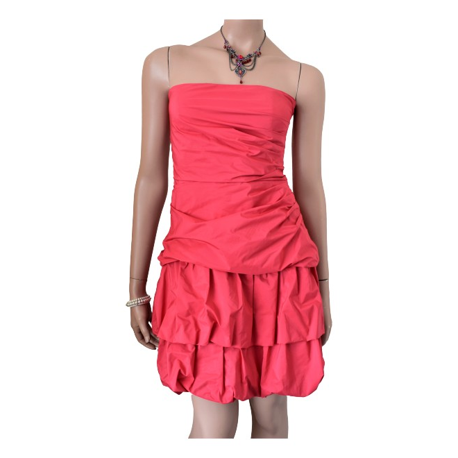 Wallace Mini Dress - Strapless Bardot Sleeve Cowl Neck Corset Dress in Red