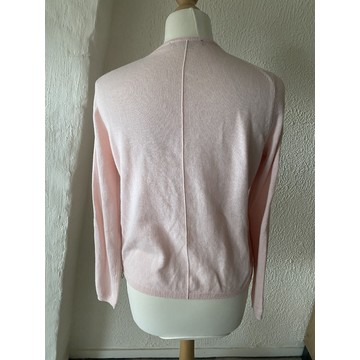 Ann Taylor Cashmere Petite MP Medium Cardigan Sweater Pink Peach