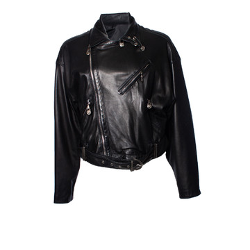 SOMUI - Cropped Faux Leather Jacket