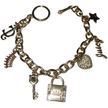 Juicy Couture, Accessories, Juicy Couture Silver Lock And Key Charm  Bracelet